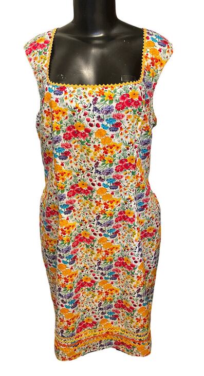 Spenser Jeremy Dresses & Skirts - Size 16 Spenser Jeremy New Floral Cotton Dress Rickrack Trim Retro Style